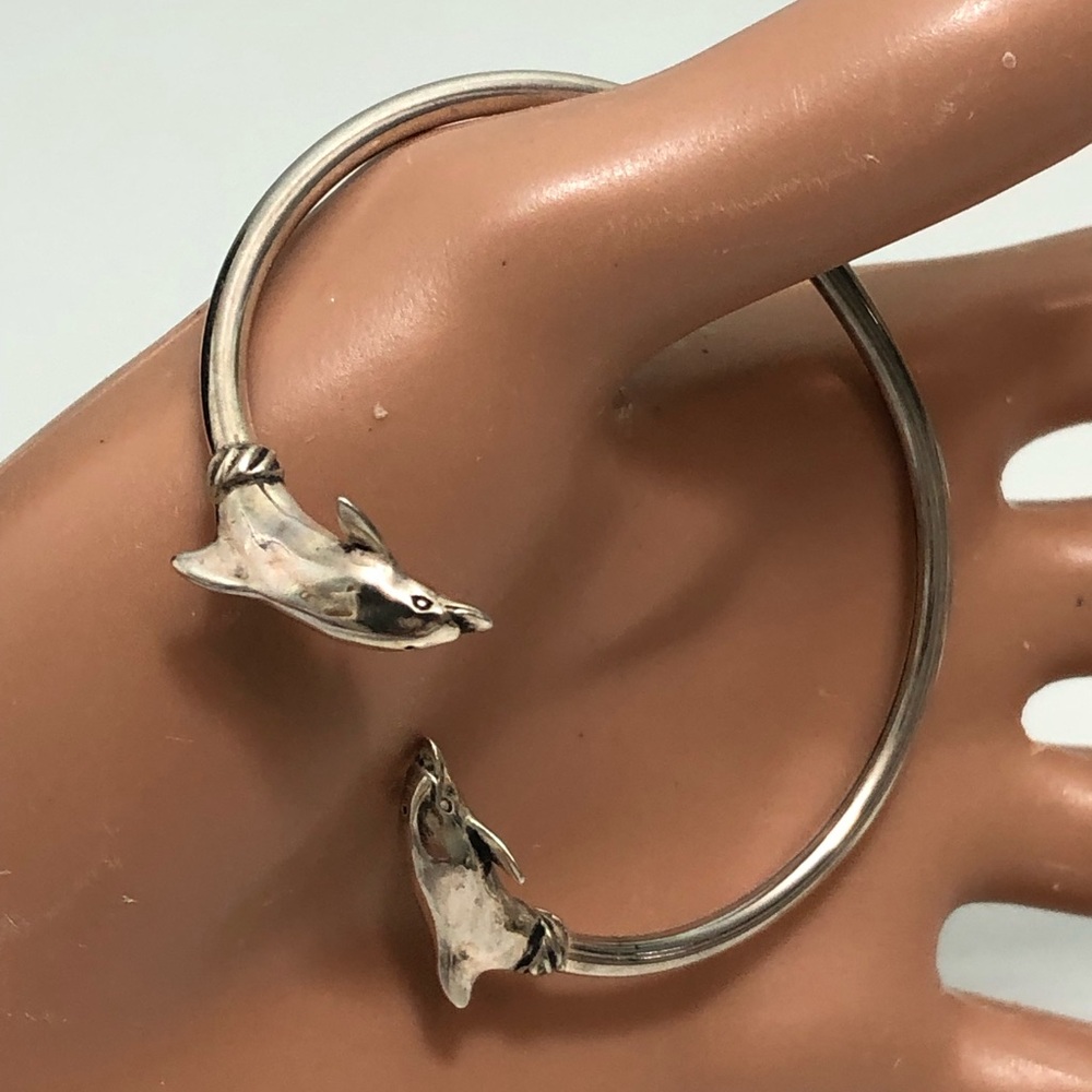 Kabana Sterling Silver Dolphin Tipped Cuff Bracelet, 8.67g